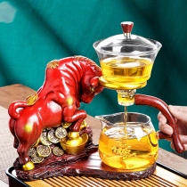 Niu Chuan Qiankun glass automatic tea set Living room creative magnetic teapot Household lazy Kung Fu tea artifact