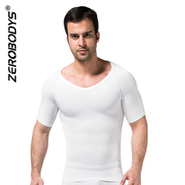 Zerobodys Mens Shapewear Short Sleeve belly corset Vest Corset Bodysuit Sports Shapewear