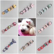 5 Piece Set Pet Beauty No Harm Hair Dog Leather Band Set Teddy Yorkshire Hairband Cat Accessories floral headdress