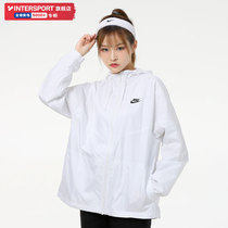 NIKE Nike skin coat jacket womens 2021 summer new sportswear white hooded thin jacket DD5853