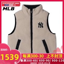 MLB down vest men and women with the same model 2021 autumn and winter New NY couple hooded jacket vest 3ADVR0116