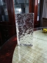 Customized crystal brick ultra white ice line transparent rectangular solid glass brick round semi-transparent glass brick partition wall