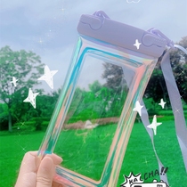 ◆Dudu ◆ Solid color bubble inflatable colorful transparent mobile phone waterproof bag Apple Huawei universal touch screen diving cover