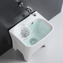 Ceramic screw mop pool Balcony mop basin Bathroom mop pool Drain mop mop pool automatic rotating mop bucket