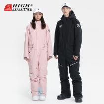 High 22 new couples one-piece ski suit waterproof cotton ski suit suit full set of snowboard pants for men and women