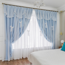  Shake sound net red curtain hook-up girl star nordic simple bedroom princess style shading 2021 new