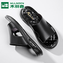 Wood Linson Sandals Sandals Men 2022 Summer New genuine leather Trendy Personality Outside Wearing Non-slip Beach Sandals