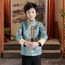 Childrens Tang suit Hanfu autumn boy Chinese style childrens clothing coat boy costume costume performance Chinese school suit