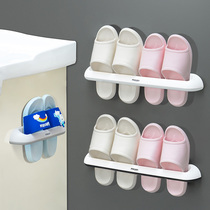 Bathroom trailer rack wall-mounted bedroom shoes storage artifact toilet non-punching home creative rack