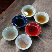 Pure handmade guest home Longquan celadon Douga cup tea cup single ceramic master Cup kung fu tea set