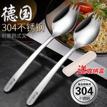 304 stainless steel salad fork spoon one spoon children creative cute long handle fork spoon household tableware set