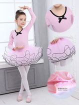 Childrens dance costumes girls autumn and winter long sleeves Chinese dance grade childrens exercise ballet gown gauze dress performance