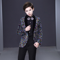Childrens suit suit suit boy dress show Korean version of sequined flower boy small suit tide suit piano performance host