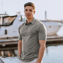 Outdoor Mens Meritless Wool Over Fleece Collar Short Sleeve Polo Shirt 90 Mercerized Speed Dry Deodorant Anti-Summer Tshirt Business