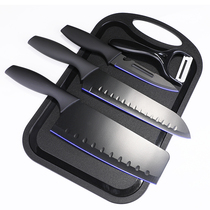 Household kitchen knife cutting board set kitchen complementary food cutters cutting board combination German full set of kitchenware stainless steel fruit knife