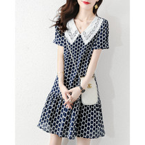 Canary Kiss floral dress female 2021 new summer temperament doll collar short-sleeved age-reducing midi dress