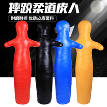 Wrestlers fight Sanda vent fire training dummy judo practice fighting match humanoid wrestling skin man