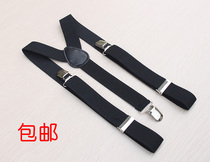 Childrens performance strap Medium and large child baby child bib clip hanging pants belt Boys black elastic strap