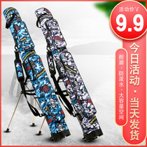 Fish pole bag 1 25 m hard case waterproof double-layer fishing gear pole bag multi-purpose light fishing gear bag special clearance