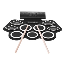 Cross-border hot-selling hand-rolled electronic drum 9 drums built-in lithium battery with speaker can play DTX silicone drum set
