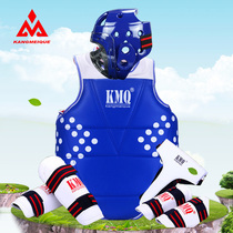 Kang Meijiao taekwondo protective gear full set of childrens adult combat five-piece set Eight-piece set of competition-type protective gear with mask