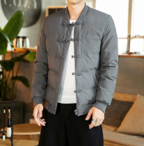 Chinese style Tang suit men tide Youth retro buckle baseball collar cotton jacket men thick winter coat men