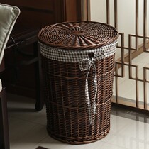 Storage basket Dirty clothes basket rattan dirty clothes storage basket with cover dirty clothes basket debris storage frame wicker basket