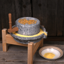 Stone Millstones Small Stone Mill Home Green Stone Rice Flour Flour Machine Children Manual Old Grinding Soybean Milk Machine Town House Mini Pendulum