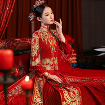 Xiuhe clothing 2021 new bride female wedding Chinese wedding dress embroidery summer toast small man 2020 phoenix crown