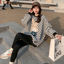 Pregnancy woman dress in spring and autumn clothing 2022 new spring clothes suit Korean version large code jacket with gig-bird blouse blouse