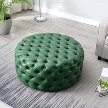 Living room round cowhide sofa stool clothing store fitting stool cloakroom stool leather shoe stool leather Pier small foot pedal