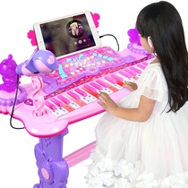 Childrens multifunctional electronic organ toy 1-3-6 beginner baby girl piano microphone can be played and charged