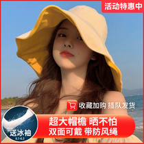 Sun hat children Summer sun hat fishermans hat large hat peak sunscreen anti-UV cover for spring and summer fall thin