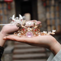 More love Hanfu wig bag headgear tassel step shake hair crown ancient female phoenix crown atmospheric hair fairy hair
