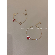 SUEE CLUB VERY WHITE Noble Woman Bracelet Kirin Gourd Red Jade Medullary White Fritillary Bracelet Necklace
