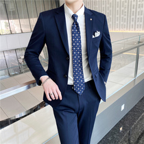 Suit suit Men groom wedding dress Best man handsome two-button suit Business formal professional work clothes