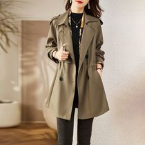 Small windbreaker coat womens 2022 spring and autumn new temperament waist niche design mid-length top