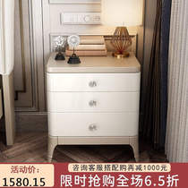 German American Wood bedside table modern simple bedroom bedside cabinet free installation Italian light luxury small cabinet