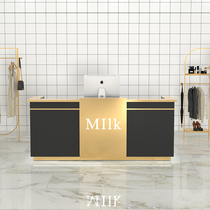 Cash register simple modern clothing store counter company front desk stainless steel bar small beauty salon reception desk