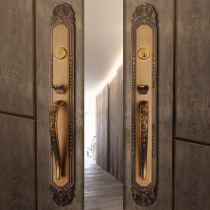 Lixin European home double door door lock Villa antique open door lock door silent indoor Universal type