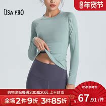 Yoga womens long sleeve running sports jacket training tight-fitting quick-drying clothes slim slim autumn and winter fitness clothes