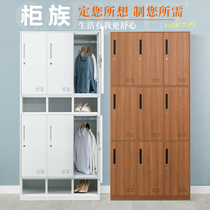 Hangzhou steel wood grain locker staff dormitory iron locker gym change clothes storage bag cabinet with lock