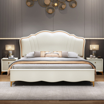 Modern simple light luxury leather bed 2021 new net celebrity ins1 8-meter double bed Minimalist master bedroom wedding bed