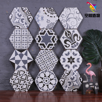 Hexagonal tiles Nordic small tiles hexagonal tiles toilet wall tiles kitchen non-slip floor tiles cement tiles