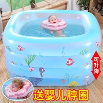 Baby thermostatic swimming bucket newborn baby swimming pool home inflatable young children oversized warm swimming bucket treasure