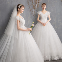 Light main wedding dress 2021 New High waist size cover pregnant belly bride pregnant woman White French Super fairy go out yarn