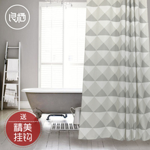 European-style shower curtain Nordic bathroom bathroom curtain waterproof bathroom curtain waterproof curtain set without punch