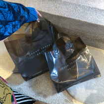 Extremely Minimalist Black Transparent Plastic Packaging Shopping Customised Hand Upscale Clothing Shop Clothes for Packing Bags Wholesale