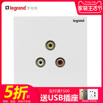 Roger Lang TCL SWITCH SOCKET PANEL Classic White 3RCA Audio Socket Wall Power 86 Type