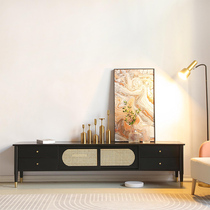 Nordic Minimalist Solid Wood TV Cabinet Style Log Floor Containing Cabinet Living-room Lockers Light Lavish Chic TV Cabinet